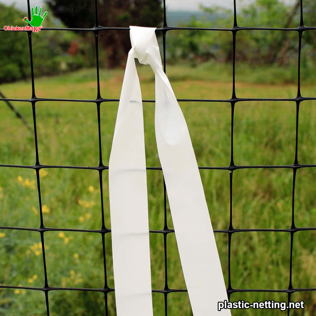 plastic net installed in field